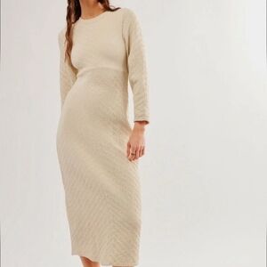 Free People Free Est Cotton Gauze Maxi Dress With Hood Size Medium In Cream
